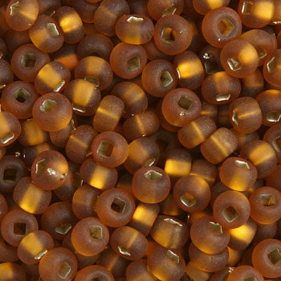 Czech Seed Beads 6-0 S-L DK TOPAZ MATT