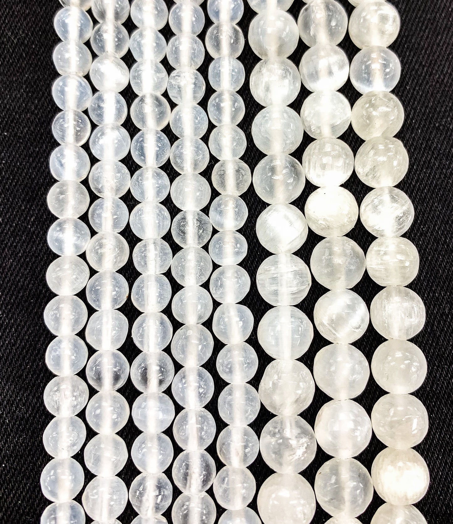 Natural Gypsum Selenite Beads 8mm