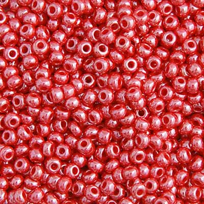 Czech Seed Beads  10-0 OP. PEARL RED