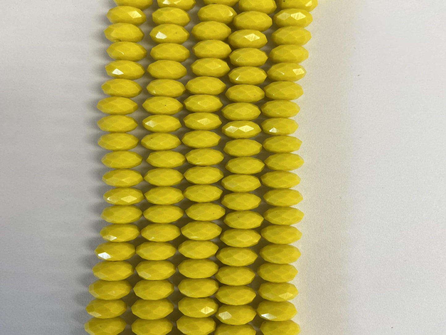 Rondell Glass Beads Yellow 8mm