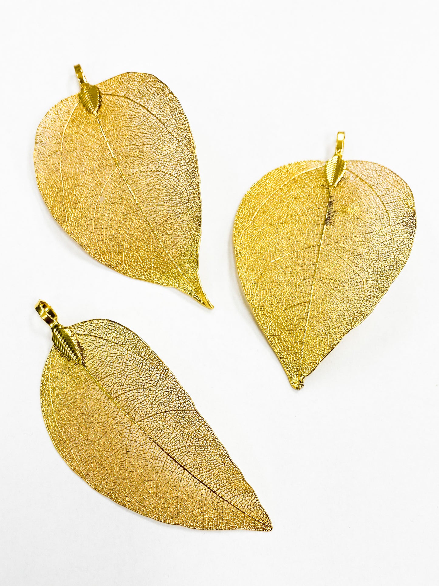 Yellow Gold Colour Metal Leaf, approx 70mmL x 40mmW