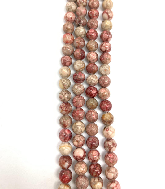 Natural Pink Sea Lilly Jasper Beads 6mm