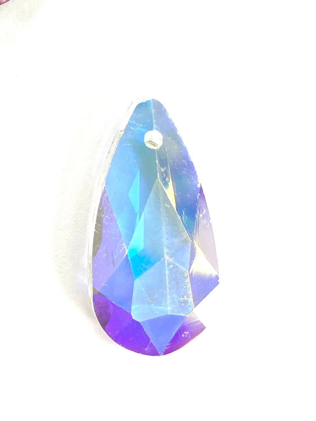 24mm Large Glass Tear Drop Crystal AB 2 pack