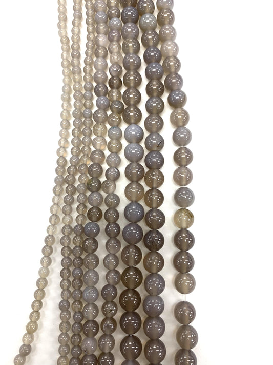 Natural Grey Agate Beads 8mm