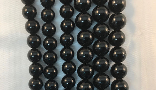 Natural Black Tourmaline Beads 6mm