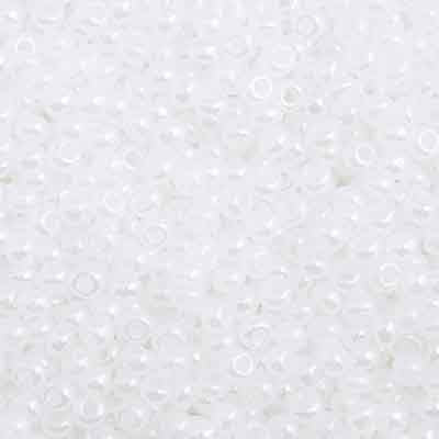 Czech Seed Beads  10-0 OP. PEARL WHITE