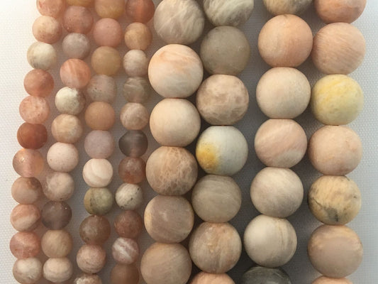 Natural Matte Sun Stone beads 10mm