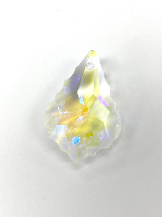 28mm Large Glass Baroque Crystal AB 2 pack