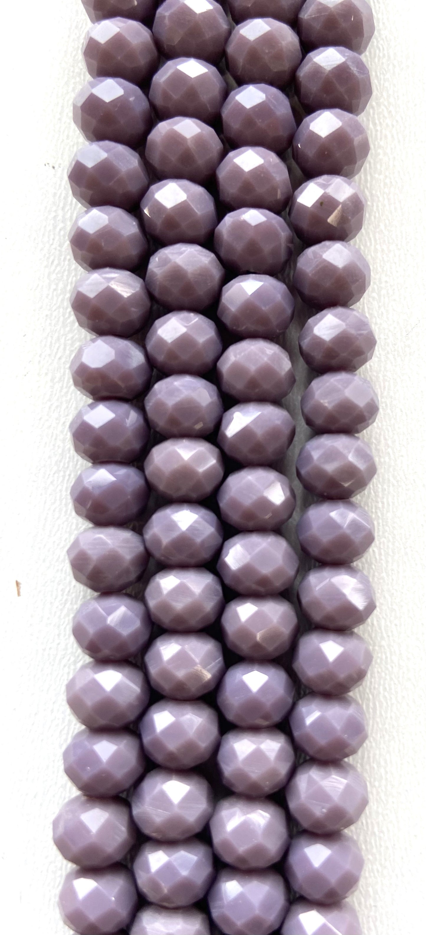 Rondell Glass Beads Mauve 8mm