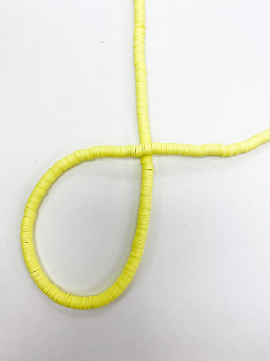 Heishi Polymerclay Beads 6mm Neon Yellow