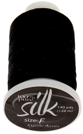 Silk Bead Thread F Black 140yds