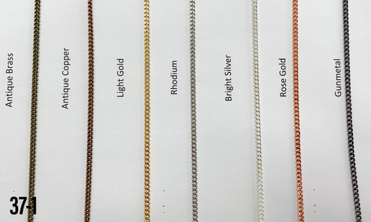 Brass 3mm Curb Chain Rhodium (yard)