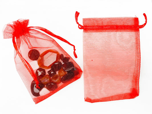 Sheer Organza Gift Bags Red, 5pc.