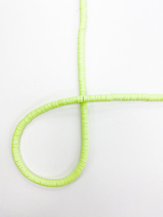 Heishi Polymerclay Beads 6mm Neon Green