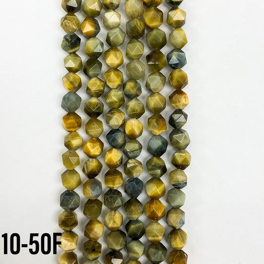 Natural Blue-Yellow Tigers Eye8mm GeoCut