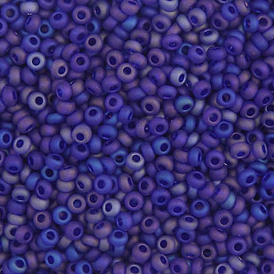 Czech Seed Beads 10-0 TR. AB MATT DARK BLUE