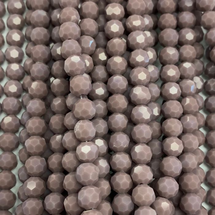 Mauve Large Facetted Round Glass Beads 8mm