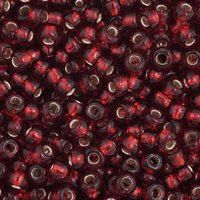 Czech Seed Beads  11-0 Dark Red TR. S-L