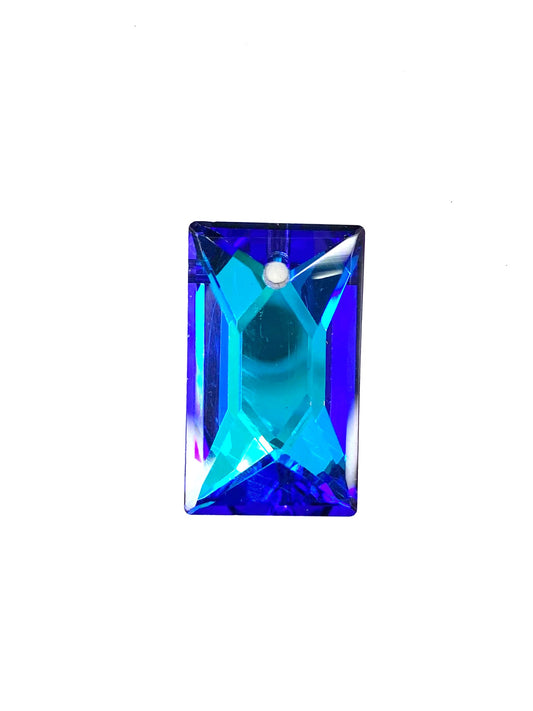 23mm Large Glass Rectangle Bermuda Blue 2 pack