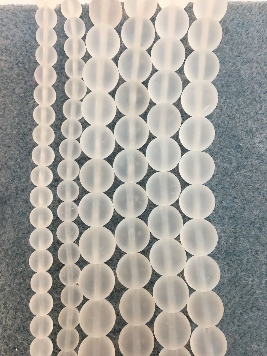 Natural Matte Clear Quartz Beads 6mm