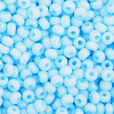 Czech Seed Beads  11-0 LT. Blue Solgel
