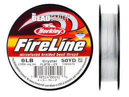 6lb Fireline Beading string 50yd Crystal