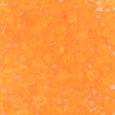 Czech Seed Beads 6-0 TR. Neon Orange