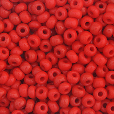 Czech Seed Beads 6-0 OP. LT. RED