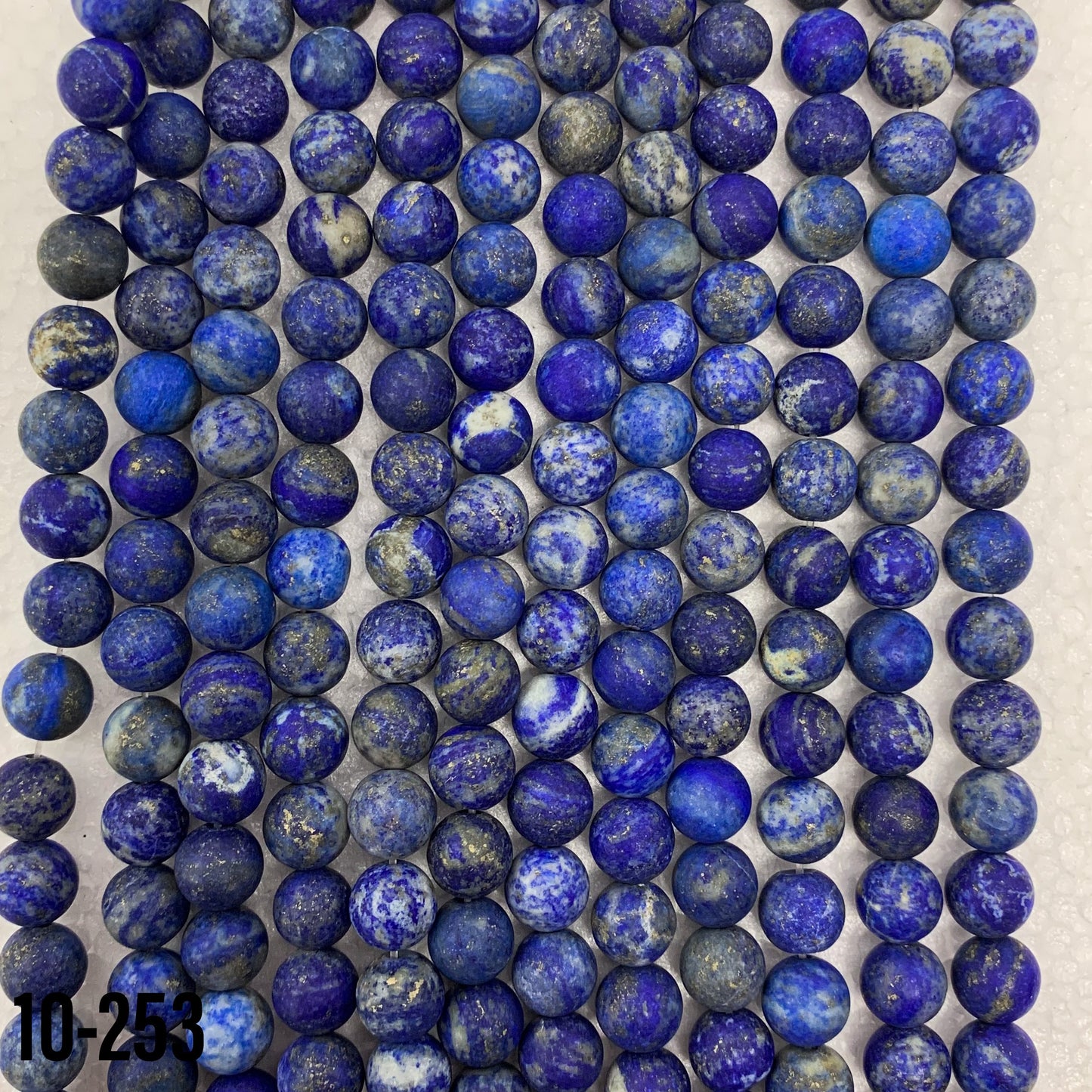 Natural Matte Lapis Lazulie 6mm