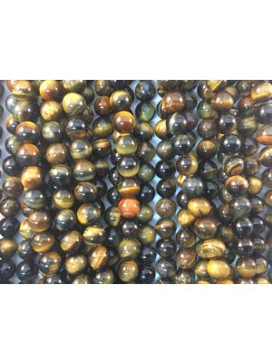 Natural Blue-Yellow Tigers Eye Beads 8mm
