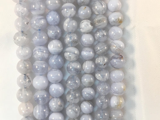 Natural Blue Lace Agate Beads 6mm