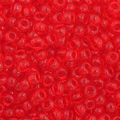 Czech Seed Beads  11-0 LT. Red TR.