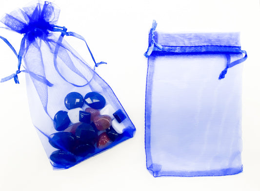 Sheer Organza Gift Bags Blue, 5pc.
