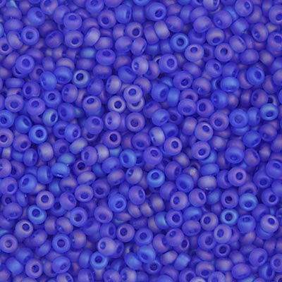 Czech Seed Beads 10-0 TR. AB MATT BLUE