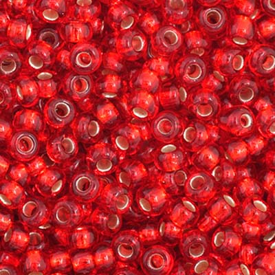 Czech Seed Beads  11-0 LT. Red S-L