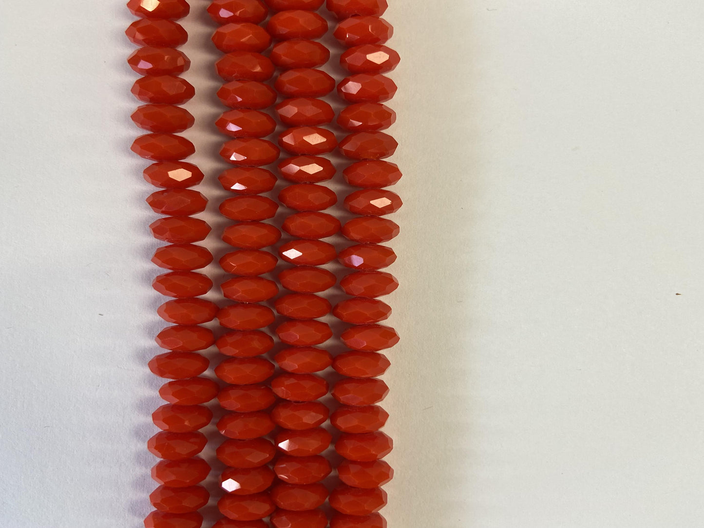 Rondell Glass Beads Orange Red 8mm