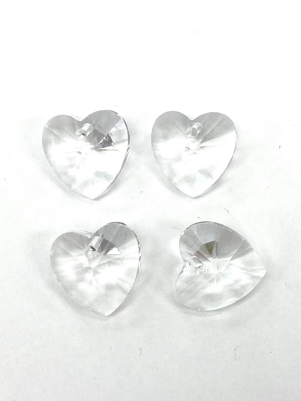 14mm Glass Crystal Heart 4pack Crystal