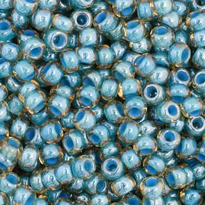 Czech Seed Beads  11-0 LT. Blue Colorlined