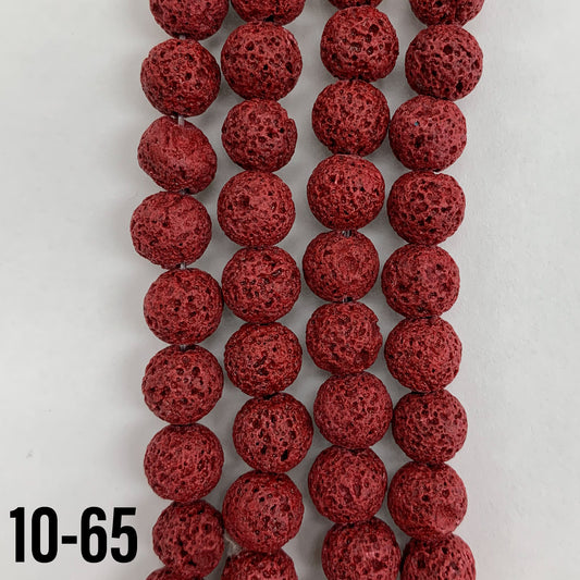 Dyed Lava Stone Red Beads 8mm