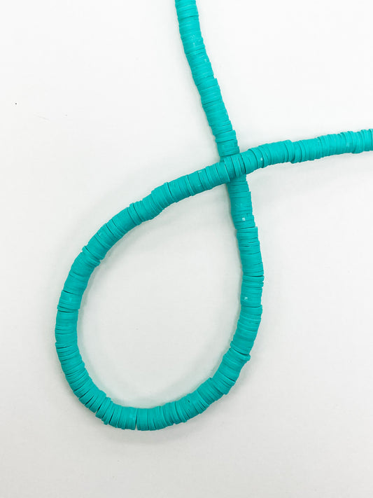 Heishi Polymerclay Beads 6mm Turquoise