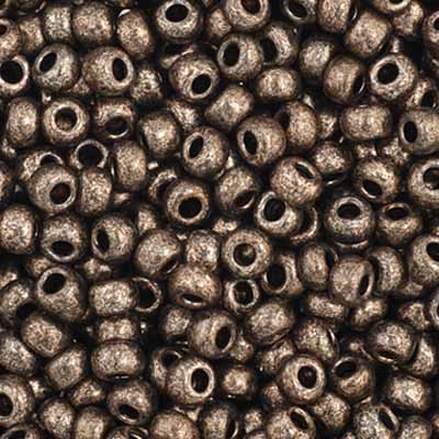 Czech Seed Beads 11-0 Metallic Steel Terra 23g Vial