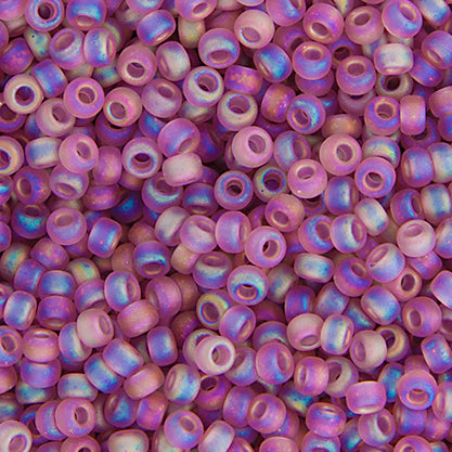 Miyuki Seed Beads  6-0 Smoky Amethyst AB Matte Tr.