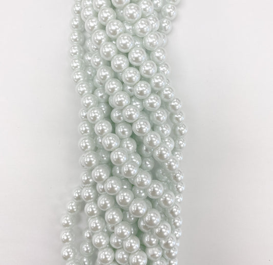 White Colour Glass Pearls 8mm