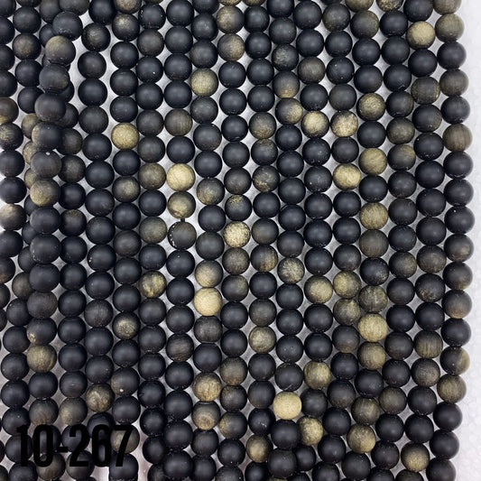 Natural Matte Golden Obsidian 6mm