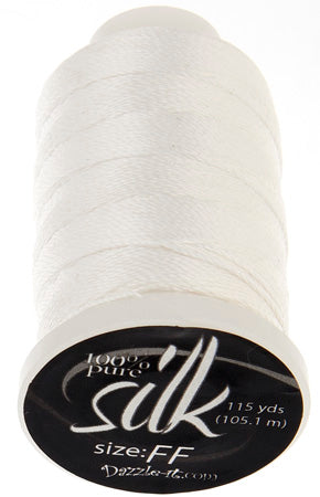 Silk Bead Thread FF White 115yds