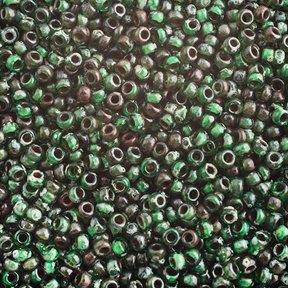 Miyuki Seed Beads 11-0 Tr. Green Picasso