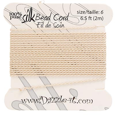 Silk Bead Cord w-Needle (0.70mm) Beige