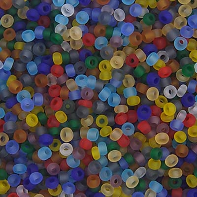 Czech Seed Beads 10-0 Transparent Matte Multi