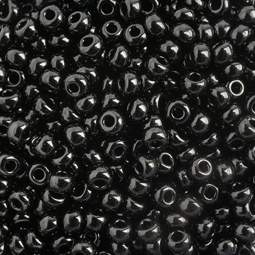 Czech Seed Beads 8-0 OP. BLACK