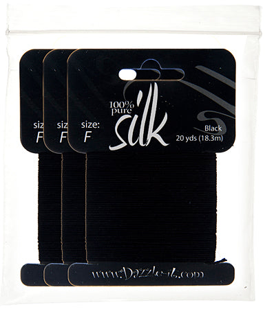 Silk Bead Thread F Black 20yds